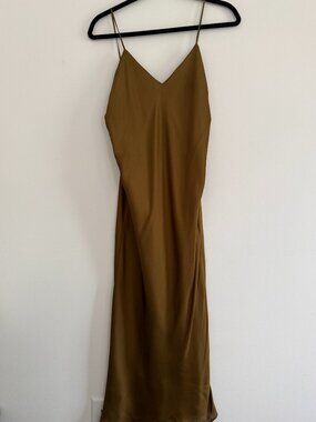 Banana Republic Satin Bias Cut Strappy Tie Dress